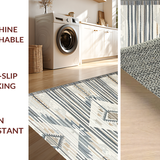 Ultra Soft Area Rug, Non Slip, Stain Resistant, Washable Area Rugs for Living Room, Bedroom, Contemporary Diamond Patterned Charm(Beige)