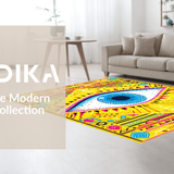 Ultra Soft Area Rug, Non Slip, Stain Resistant, Washable Area Rugs for Living Room, Bedroom, Vibrant Tribal Ethnic Pattern(Yellow)