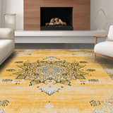 Ultra Soft Area Rug, Non Slip, Stain Resistant, Washable Area Rugs for Living Room, Bedroom, Contemporary Minimalist Motif(Gold)