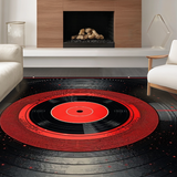 Ultra Soft Area Rug, Non Slip, Stain Resistant, Washable Area Rugs for Living Room, Bedroom, Dynamic Rhythm-themed Graphic(Black)