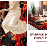 Ultra Soft Area Rug, Non Slip, Stain Resistant, Washable Area Rugs for Living Room, Bedroom, Vibrant Castle Inspired Illusion(Red)