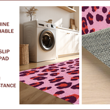 Ultra Soft Area Rug, Non Slip, Stain Resistant, Washable Area Rugs for Living Room, Bedroom, Vintage Cheetah Pattern Living Room Accent Carpet(Pink)