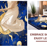 Ultra Soft Area Rug, Non Slip, Stain Resistant, Washable Area Rugs for Living Room, Bedroom, Stellar Dreamy Moonlit Pattern(Blue)