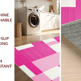 Ultra Soft Area Rug, Non Slip, Stain Resistant, Washable Area Rugs for Living Room, Bedroom, Bright Non-Slip Safe Play Surface(Pink)