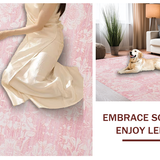Ultra Soft Area Rug, Non Slip, Stain Resistant, Washable Area Rugs for Living Room, Bedroom, Chic Dusty Rose Textured Elegance(Pink)