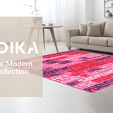Ultra Soft Area Rug, Non Slip, Stain Resistant, Washable Area Rugs for Living Room, Bedroom, Bold Whimsical Script Design(Pink)
