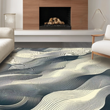 Graphic Zephyr Striped Entry Modern Flair(Beige)