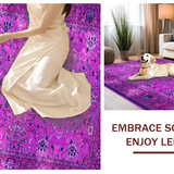 Ultra Soft Area Rug, Non Slip, Stain Resistant, Washable Area Rugs for Living Room, Bedroom, Lush Fuzzy Modern Appeal(Purple)