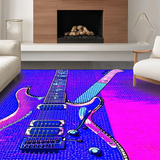 Artistic Reflective Guitar Motif(Blue)