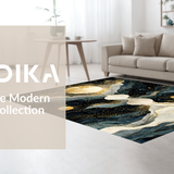Ultra Soft Area Rug, Non Slip, Stain Resistant, Washable Area Rugs for Living Room, Bedroom, Liquid Celestial Waves Rug Abstract Sun Moon Phases with Flowing Star Trails(Blue)