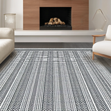 Ultra Soft Area Rug, Non Slip, Stain Resistant, Washable Area Rugs for Living Room, Bedroom, Stylish Geometric Black Tones(Gray)