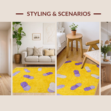 Ultra Soft Area Rug, Non Slip, Stain Resistant, Washable Area Rugs for Living Room, Bedroom, Vibrant Quirky Butter Motif(Yellow)