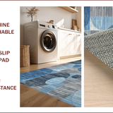 Ultra Soft Area Rug, Non Slip, Stain Resistant, Washable Area Rugs for Living Room, Bedroom, Sophisticated Geometric Earthy Palette(Blue)