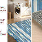Ultra Soft Area Rug, Non Slip, Stain Resistant, Washable Area Rugs for Living Room, Bedroom, Rustic Textured Ivory Patterns(Blue)