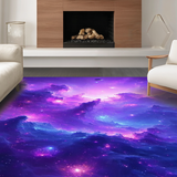 Ultra Soft Area Rug, Non Slip, Stain Resistant, Washable Area Rugs for Living Room, Bedroom, Radiant Galactic Dreamscape Pattern(Purple)