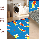 Ultra Soft Area Rug, Non Slip, Stain Resistant, Washable Area Rugs for Living Room, Bedroom, Vivid Marine Animal Aesthetic(Blue)