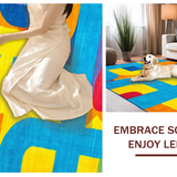 Ultra Soft Area Rug, Non Slip, Stain Resistant, Washable Area Rugs for Living Room, Bedroom, Whimsical Color Splash Design(Blue)