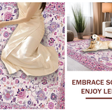 Ultra Soft Area Rug, Non Slip, Stain Resistant, Washable Area Rugs for Living Room, Bedroom, Sophisticated Earthy Floral Geometry(Pink)