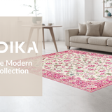 Ultra Soft Area Rug, Non Slip, Stain Resistant, Washable Area Rugs for Living Room, Bedroom, Vibrant Garden Bloom Aesthetic(White)