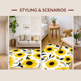 Ultra Soft Area Rug, Non Slip, Stain Resistant, Washable Area Rugs for Living Room, Bedroom, Luxurious Colorful Round Arrangement(Yellow)