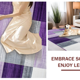 Ultra Soft Area Rug, Non Slip, Stain Resistant, Washable Area Rugs for Living Room, Bedroom, Striking Purple and Black Motif(Purple)