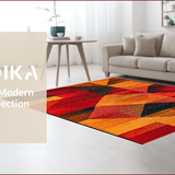 Ultra Soft Area Rug, Non Slip, Stain Resistant, Washable Area Rugs for Living Room, Bedroom, Warm Toned Copper Bedroom Non-Slip Aesthetic Carpet(Red)