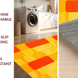 Ultra Soft Area Rug, Non Slip, Stain Resistant, Washable Area Rugs for Living Room, Bedroom, Artful Cookie Motif with Cheerful Hues(Orange)