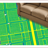 Ultra Soft Area Rug, Non Slip, Stain Resistant, Washable Area Rugs for Living Room, Bedroom, Playful Multicolor Urban Journey(Green)