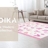 Ultra Soft Area Rug, Non Slip, Stain Resistant, Washable Area Rugs for Living Room, Bedroom, Fun and Cozy Educational Theme(White)