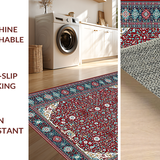 Ultra Soft Area Rug, Non Slip, Stain Resistant, Washable Area Rugs for Living Room, Bedroom, Sophisticated Diamond Lattice Style(Red)