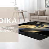 Ultra Soft Area Rug, Non Slip, Stain Resistant, Washable Area Rugs for Living Room, Bedroom, Vibrant Abstract Expressionist Flair(Gold)