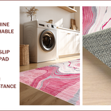 Ultra Soft Area Rug, Non Slip, Stain Resistant, Washable Area Rugs for Living Room, Bedroom, Trendy Abstract Marble Aesthetic(Pink)