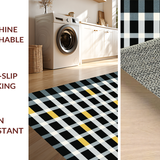 Ultra Soft Area Rug, Non Slip, Stain Resistant, Washable Area Rugs for Living Room, Bedroom, Stylish Black and White Trellis(Black)