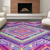 Ultra Soft Area Rug, Non Slip, Stain Resistant, Washable Area Rugs for Living Room, Bedroom, Lavish Diamond Trellis Visual Appeal(Purple)