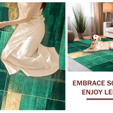 Ultra Soft Area Rug, Non Slip, Stain Resistant, Washable Area Rugs for Living Room, Bedroom, Stylish Layered Textured Elements(Green)