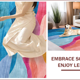 Ultra Soft Area Rug, Non Slip, Stain Resistant, Washable Area Rugs for Living Room, Bedroom, Handmade Abstract Pink Blue Living Room Rug(Blue)