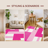 Ultra Soft Area Rug, Non Slip, Stain Resistant, Washable Area Rugs for Living Room, Bedroom, Bright Non-Slip Safe Play Surface(Pink)