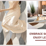 Ultra Soft Area Rug, Non Slip, Stain Resistant, Washable Area Rugs for Living Room, Bedroom, Elegant Abstract Earthy Tones(Gray)