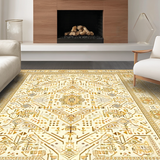 Ultra Soft Area Rug, Non Slip, Stain Resistant, Washable Area Rugs for Living Room, Bedroom, Rustic Ogee Shape Arrangement(Beige)