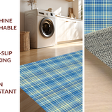 Ultra Soft Area Rug, Non Slip, Stain Resistant, Washable Area Rugs for Living Room, Bedroom, Sleek Geometric Blue Tones(Blue)