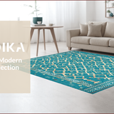 Elegant Teal Geometric Composition(Blue)