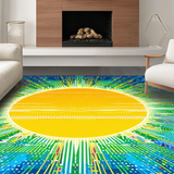Vibrant Abstract Sunburst Illustration(Blue)