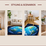 Ultra Soft Area Rug, Non Slip, Stain Resistant, Washable Area Rugs for Living Room, Bedroom, Non-Slip Geographic Carpet for Living Room(Blue)