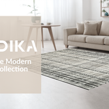 Ultra Soft Area Rug, Non Slip, Stain Resistant, Washable Area Rugs for Living Room, Bedroom, Contemporary Striped Carpet for Doorway and Entrance(Gray)