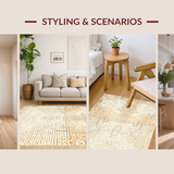 Ultra Soft Area Rug, Non Slip, Stain Resistant, Washable Area Rugs for Living Room, Bedroom, Rustic Earthy Textured Accent(Beige)