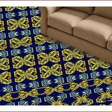 Ultra Soft Area Rug, Non Slip, Stain Resistant, Washable Area Rugs for Living Room, Bedroom, Non-Shedding Navy Yellow Meditation Space Rug(Blue)