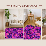 Ultra Soft Area Rug, Non Slip, Stain Resistant, Washable Area Rugs for Living Room, Bedroom, Whimsical Shaggy Purple Delight(Purple)