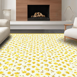 Ultra Soft Area Rug, Non Slip, Stain Resistant, Washable Area Rugs for Living Room, Bedroom, Delicate Petal Accents in Minimalist Style(Yellow)
