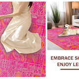 Stylish Eclectic Patterned Textile(Pink)