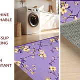 Ultra Soft Area Rug, Non Slip, Stain Resistant, Washable Area Rugs for Living Room, Bedroom, Cozy Garden-Inspired Welcome Mat(Purple)